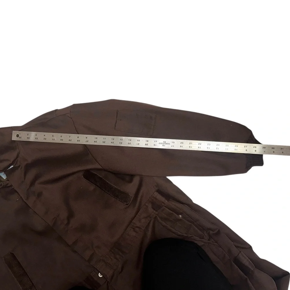 VTG 70’s SEARS Men’s Brown Insulated Work Coveralls Corduroy Trim Jumpsuit Sz 42 - Picture 9 of 12